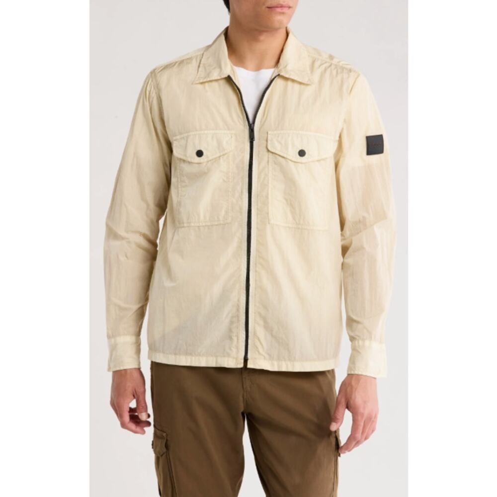 BOSS Lovel Zip Shirt Jacket – Light Beige, Men’s Size Large (New)